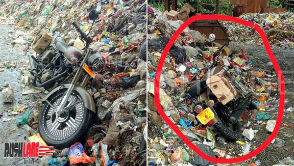 रॉयल एनफील्ड क्लासिक 500 पेगासस बाइक को कचरे में फेका