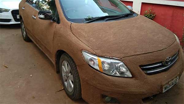 कार को धूप से बचाने का देसी जुगाड़