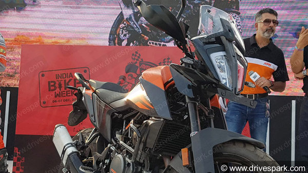 केटीएम 390 एडवेंचर को इंडिया बाइक वीक 2019 में प्रदर्शित