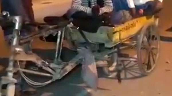 कोरोना वायरसः रिक्शा ट्रॉली में स्कूटर का इंजन लगा तय करने निकले 1200 किमी का सफर