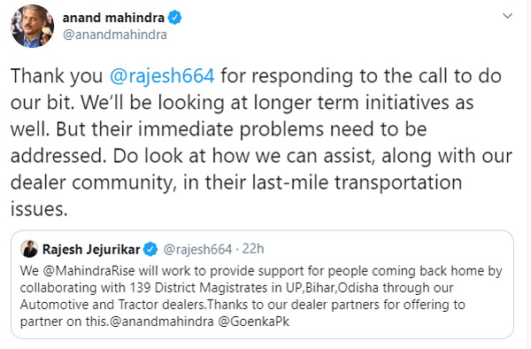 Mahindra To Help Migrant Workers: महिंद्रा प्रवासी मजदूरों को पहुंचाएगी घर, इन राज्यों में शुरु होगा अभियान