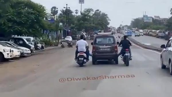 Car Towing Jugaad In Mumbai: भारत कार टोइंग जुगाड़ वीडियो