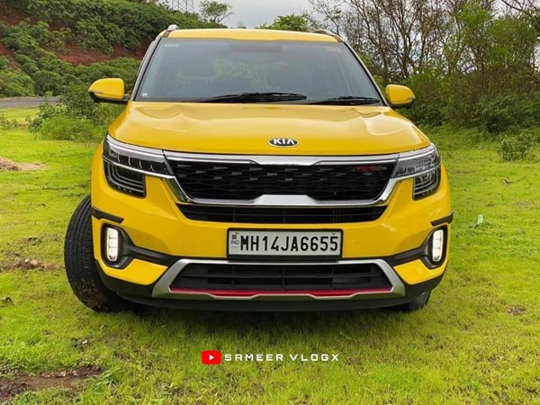 Kia Seltos Bright Yellow Wrapped: किया सेल्टॉस को येलो कलर में किया रैप, लग रही शानदार