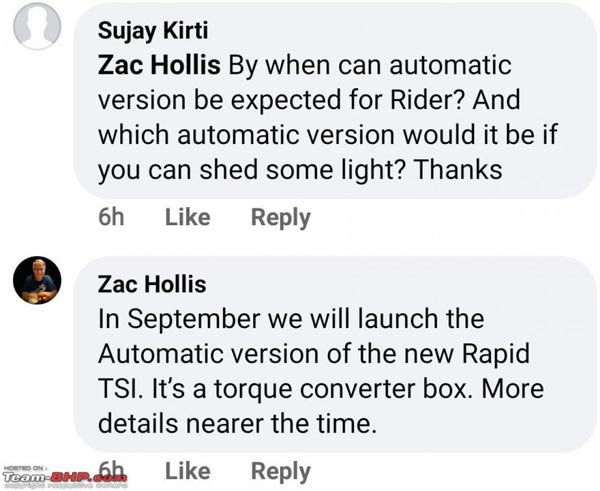 Skoda Rapid 1.0 TSI AT Launch Details: स्कोडा रैपिड टीएसआई ऑटोमेटिक सितंबर 2020 में होगी लॉन्च