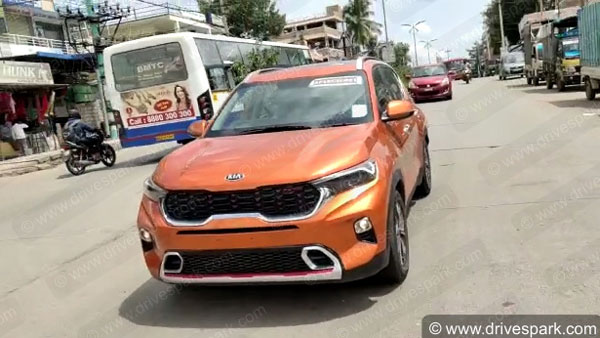Kia Sonet Spied First Time After Global Unveil: किया सॉनेट स्पाई फोटो फीचर्स डिजाईन जानकारी