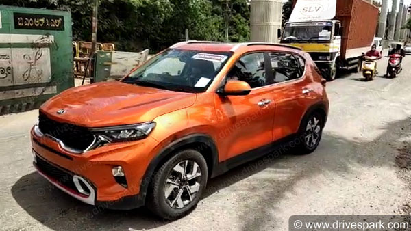 Kia Sonet Spied First Time After Global Unveil: किया सॉनेट स्पाई फोटो फीचर्स डिजाईन जानकारी