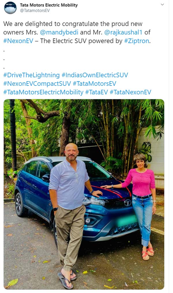 Mandira Bedi Buys Tata Nexon EV: एक्ट्रेस मंदिरा बेदी ने खरीदी टाटा नेक्सन ईवी, इस व्यक्ति को की गिफ्ट