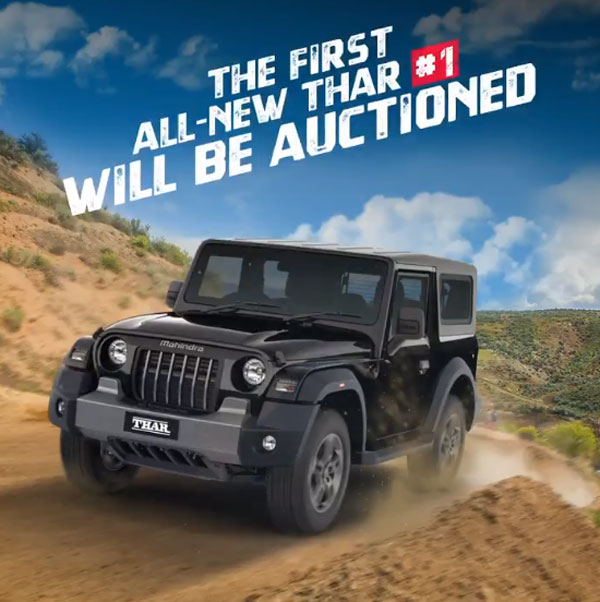 The first unit of 2020 Mahindra Thar sold for Rs 1.1 Crore.