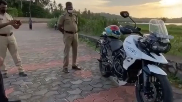 इस महंगी बाइक की ऊंचाई देख पुलिस वाला हुआ हैरान, दिया ऐसा रिएक्शन
