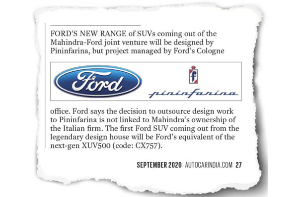 Ford 3 New Upcoming SUV: फोर्ड की 3 नई एसयूवी को महिंद्रा की पिनिनफेरिना कंपनी करेगी डिजाइन