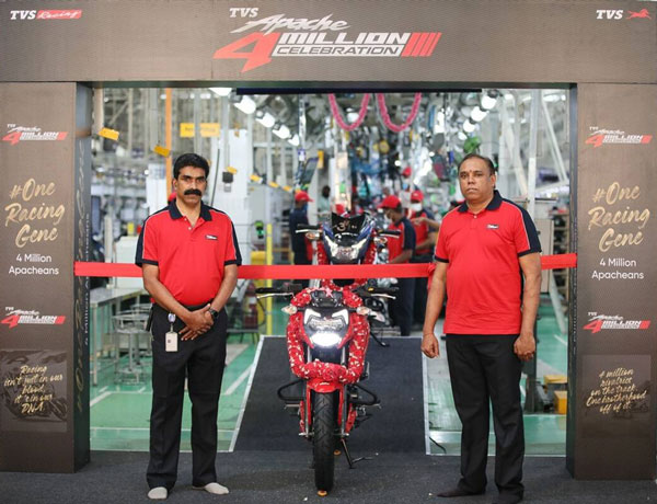 TVS Apache Sales Milestone: टीवीएस अपाचे ने पर किया 40 लाख यूनिट का आकड़ा