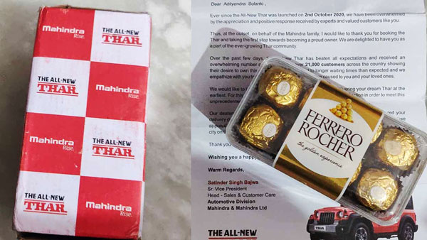 Mahindra Thar Owners Get Chocolate Box: महिंद्रा थार के ग्राहकों को मिले चॉकलेट बॉक्स, जानें क्यों