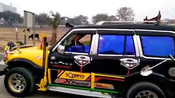 Dancing Scorpio Seized: नाचती हुई यह स्काॅर्पियो हुई जब्त, पुलिस ने काटा 41,500 रुपये का चालान