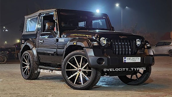 Mahindra Thar Modification: नई महिंद्रा थार 22 इंच के अलॉय वील के साथ लग रही शानदार, देखें