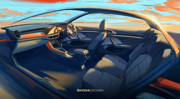 Skoda Kushaq Interior Sketch Released: स्कोडा कुशाक के इंटीरियर का आधिकारिक स्केच जारी, जल्द लॉन्च