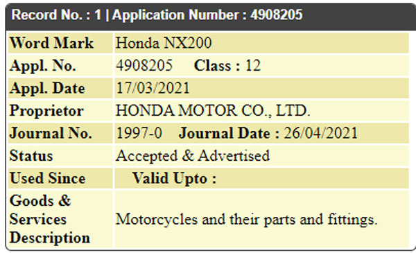 Honda NX200 Trademark Registered: होंडा ला रही है एडवेंचर बाइक? जानिए क्या हो सकती है खूबियां