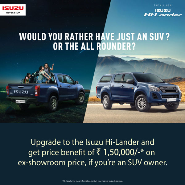 Isuzu अपने नए V-Cross Hi-Lander पर दे रही है 1.50 लाख रुपये का लाभ, जानें कैसे