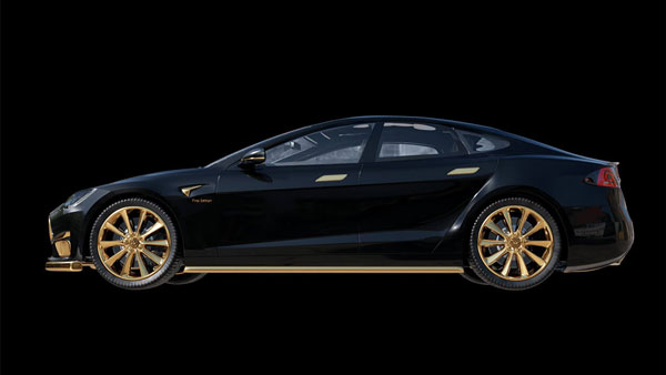 Tesla Model S 24K Gold Plated: 24 कैरेट सोने वाली टेस्ला कार छाई है इंटरनेट पर, देखें तस्वीरें
