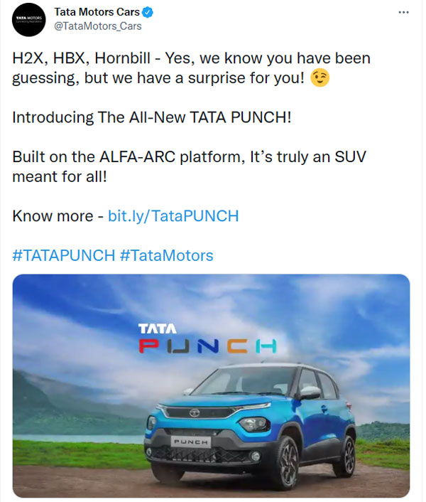 Tata Punch होगा HBX कांसेप्ट का नाम, पहले टीजर में देखें कैसी है यह एसयूवी