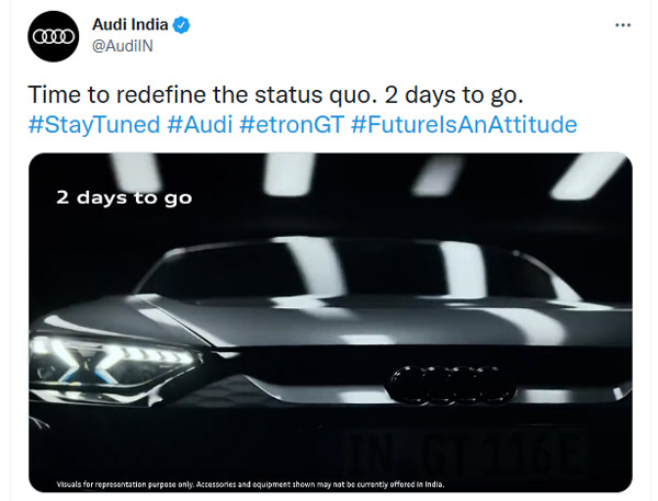 Audi e-Tron GT का नया टीजर हुआ जारी,। अगले हफ्ते किया जाएगा लॉन्च