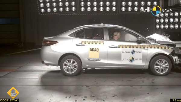 Toyota Yaris सुरक्षा के मामले में निकली फिस्ड्डी, मिली 1 स्टार की सेफ्टी रेटिंग, देखें वीडियो