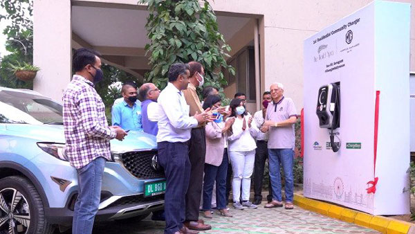 MG Motors ने गुरुग्राम में शुरू किया पहला रेजिडेंशियल कम्युनिटी चार्जिंग स्टेशन