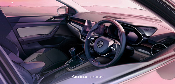 Skoda Slavia के इंटीरियर की पहली तस्वीर आई सामने, देखें क्या मिलेंगे फीचर्स