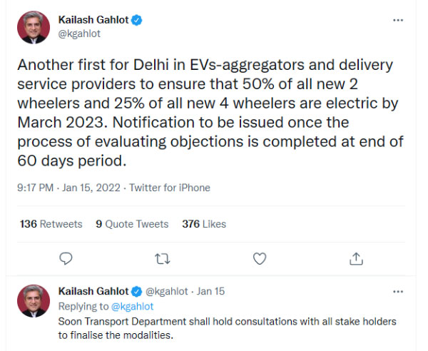दिल्ली को प्रदूषण मुक्त बनाने की नई पहल, 50 फीसदी कैब होंगे इलेक्ट्रिक