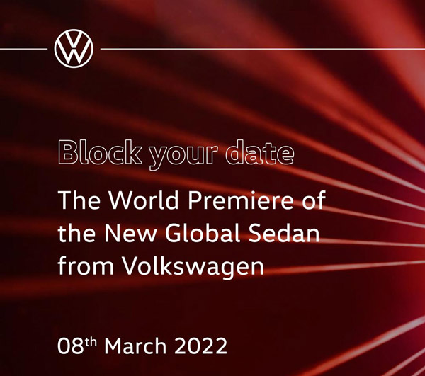 Volkswagen Virtus को 8 मार्च को किया जाएगा, होगी भारत में निर्मित ग्लोबल सेडान