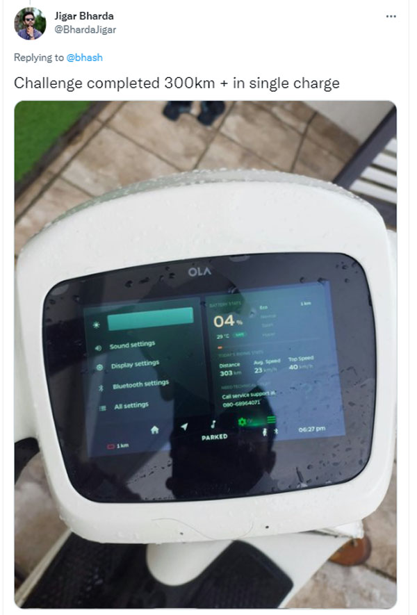 Ola S1 Pro के इस मालिक ने कैसे हासिल की 300 किमी की रेंज? इंटरनेट पर वायरल हुई तस्वीरें